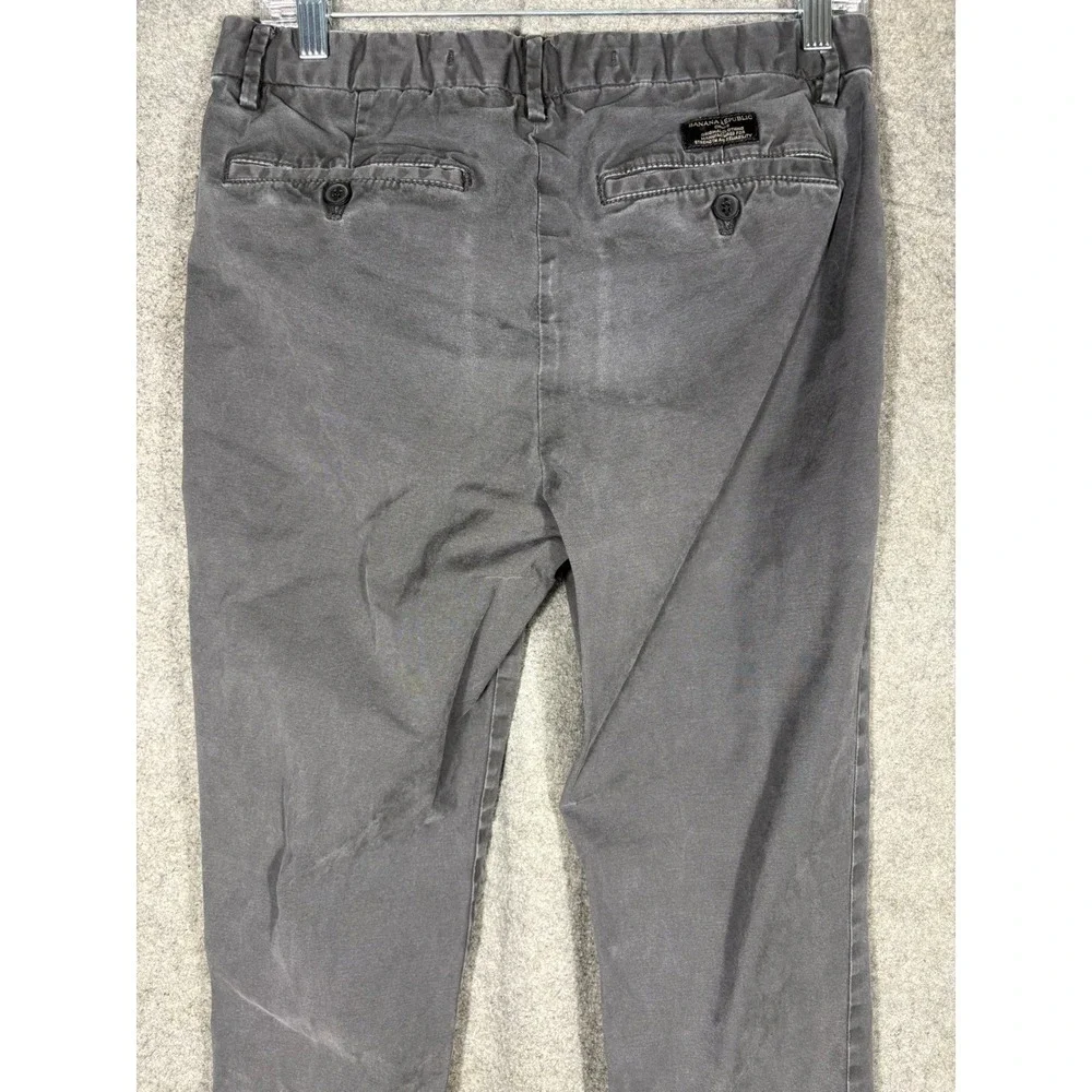 Banana‎ Republic Lived-In Chino Slim Fit Gray Stretch Pants Mens 31x30 Washwell